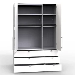 150cm breiter Kleiderschrank mit sechs Schubladen - Membres