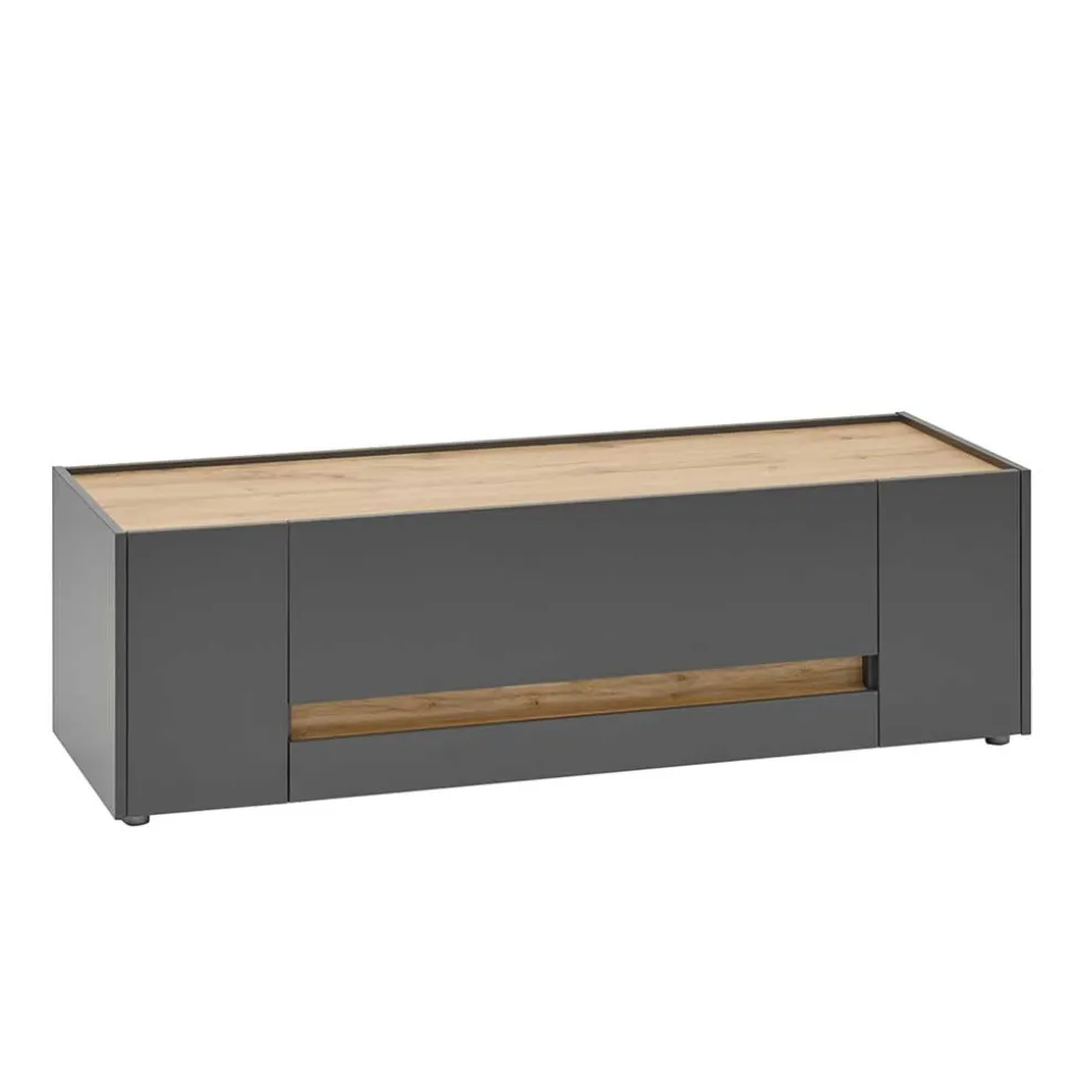 140cm breiter TV Unterschrank in Anthrazit - Ahilav