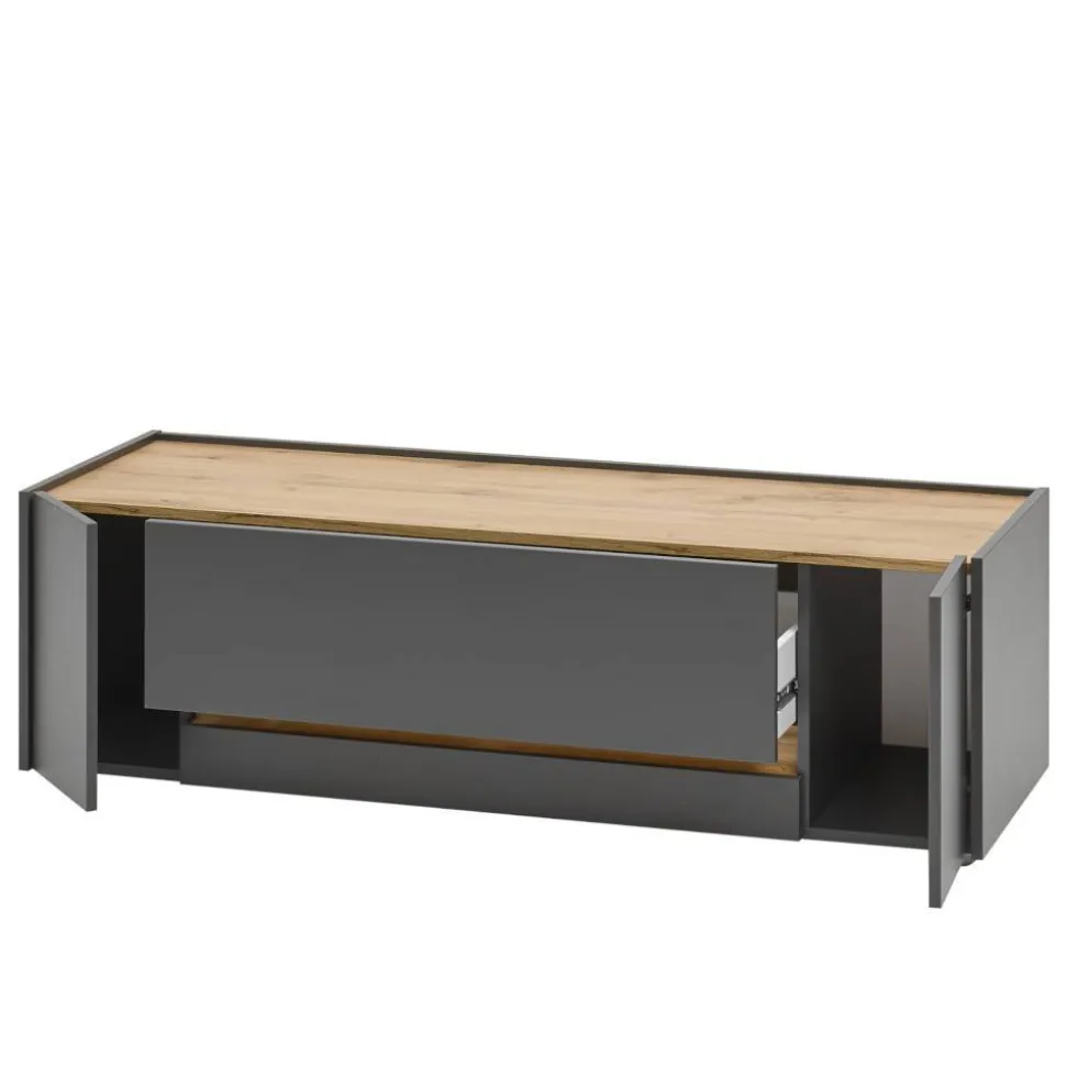 140cm breiter TV Unterschrank in Anthrazit - Ahilav