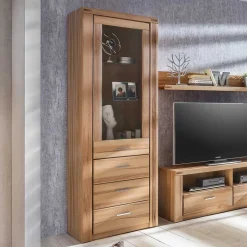 68cm breiter Vitrinenschrank in Kernbuche - Uhelia
