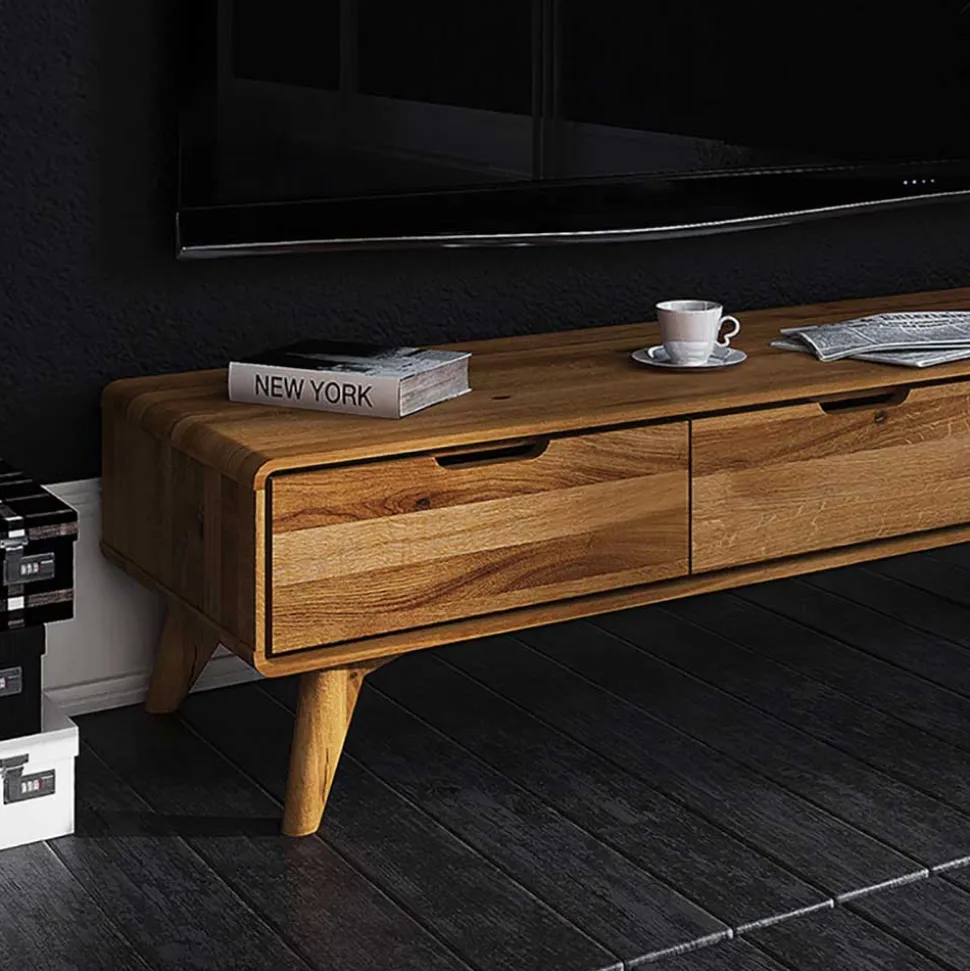 134cm breites TV Board aus geölter Wildeiche - Eavy