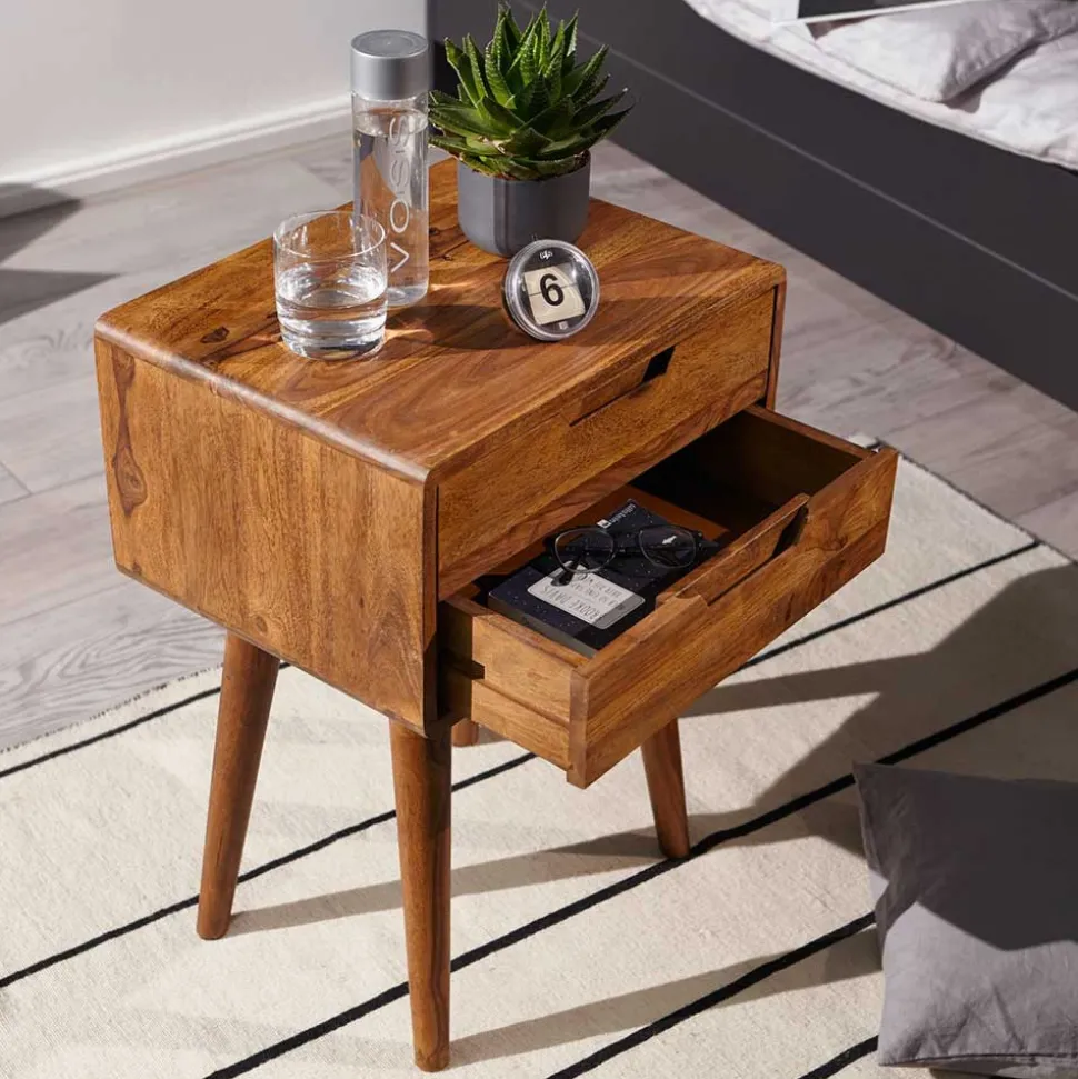 66cm hohe Retro Nachtkommode aus Holz - Verlago