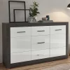 97cm hohes Hochglanz Sideboard in Weiß - Istensa