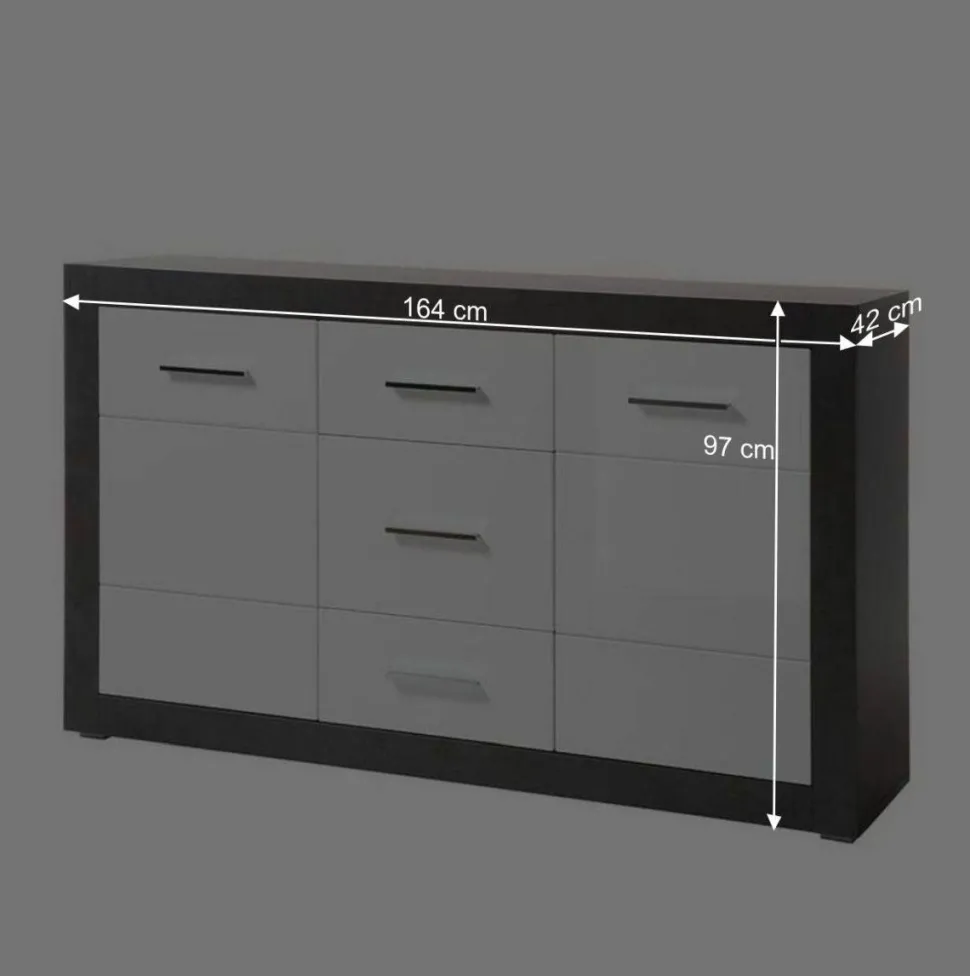 97cm hohes Hochglanz Sideboard in Weiß - Istensa