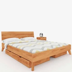 220cm langes Bett aus geölter Kernbuche - Junola VI