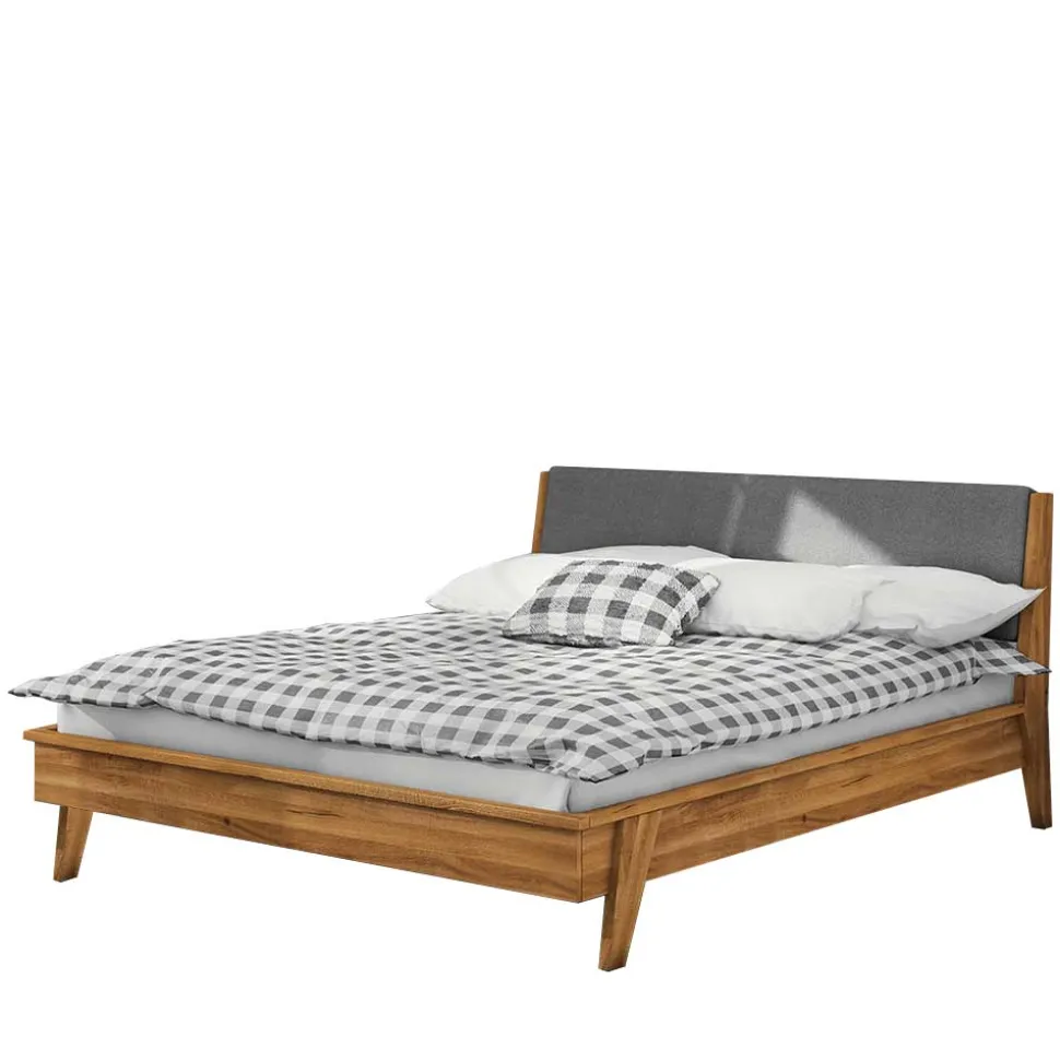 220cm langes Wildeiche Bett im Retrostil - Hardus