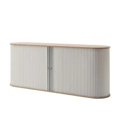 196cm Rollladen Sideboard in Weiß Eiche - Bassy