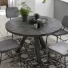 120cm runder Holz Esstisch in Grey Wash - Nicoletta