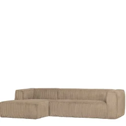 Cord Ecksofa in Beige ohne Bodenfreiheit - Hermanos