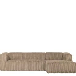Cord Ecksofa in Beige ohne Bodenfreiheit - Hermanos