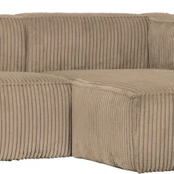 Cord Ecksofa in Beige ohne Bodenfreiheit - Hermanos