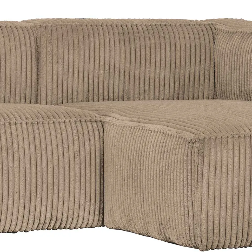Cord Ecksofa in Beige ohne Bodenfreiheit - Hermanos