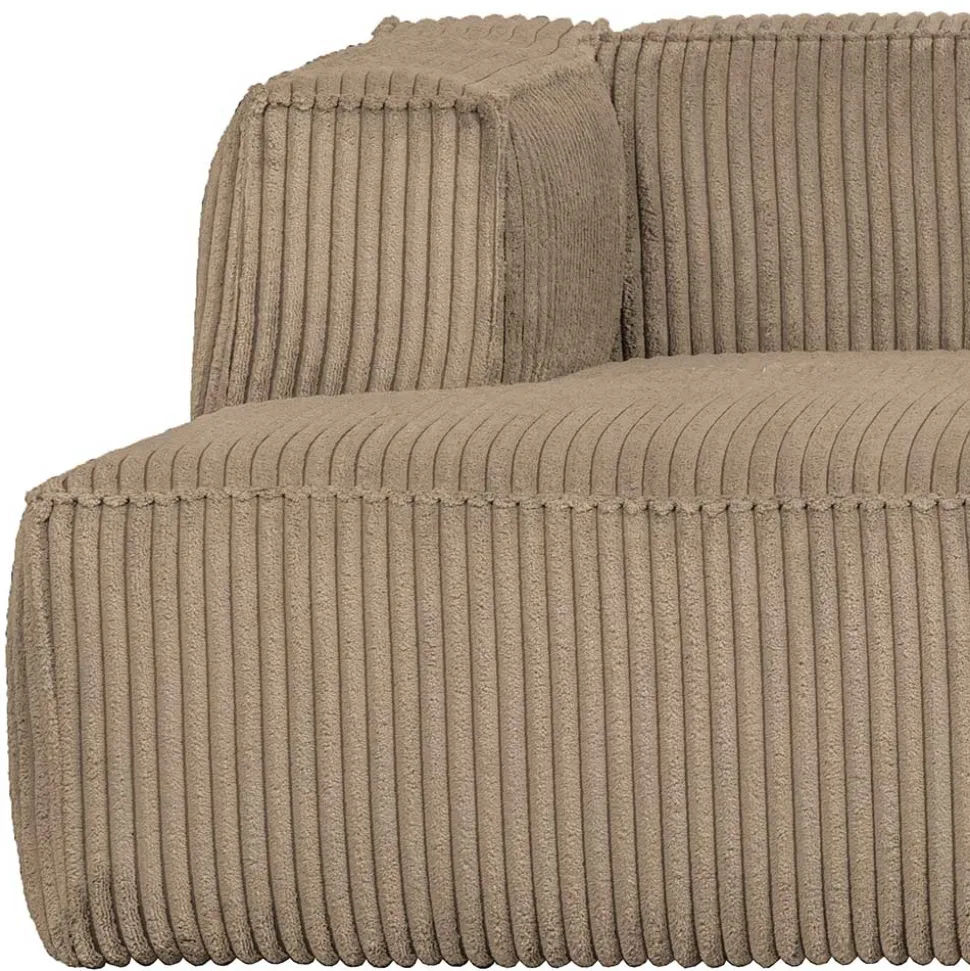 Cord Ecksofa in Beige ohne Bodenfreiheit - Hermanos