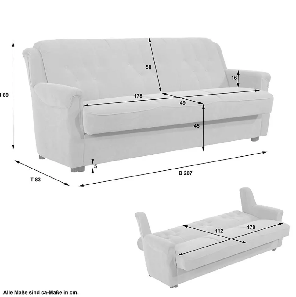 Couch Garnitur im klassischen Stil - Mabu (dreiteilig)