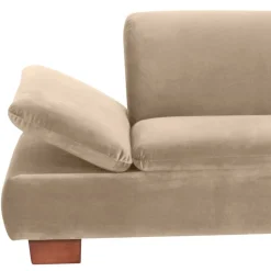 Couchecke in Beige mit Nussbaum Braun - Franatico