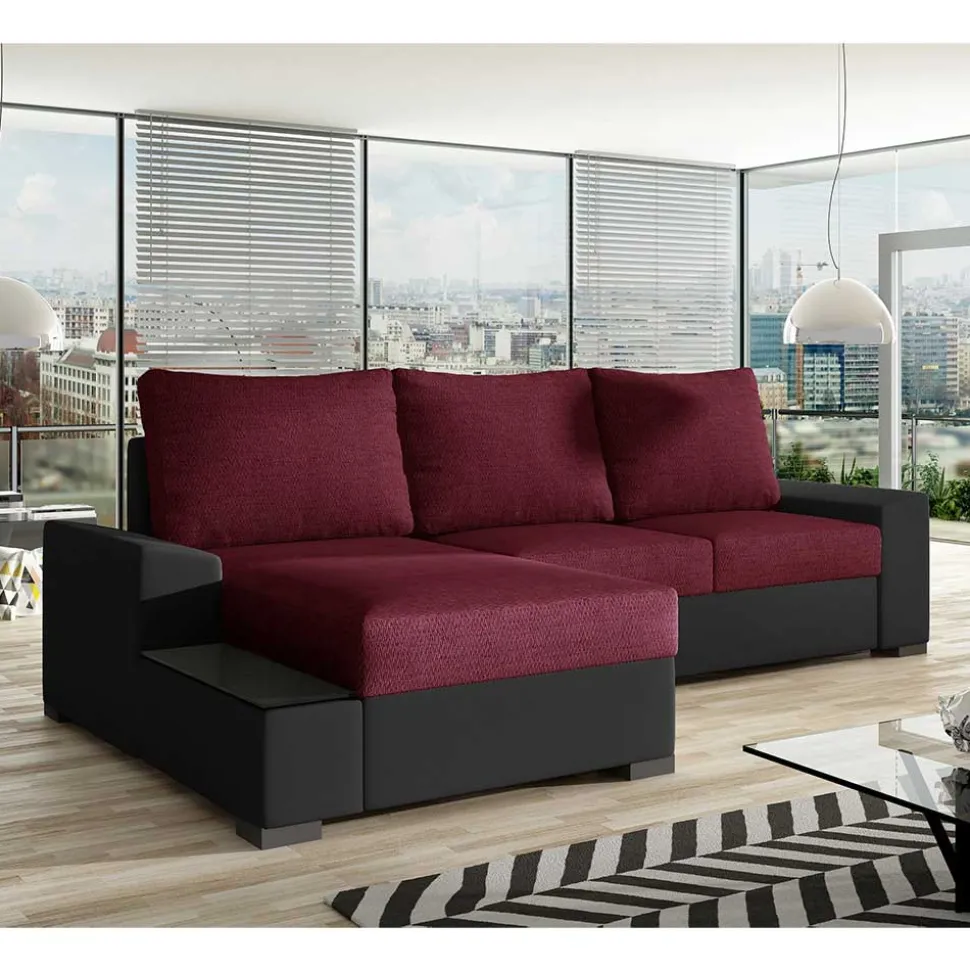 Couchecke in Magenta und Schwarz - And