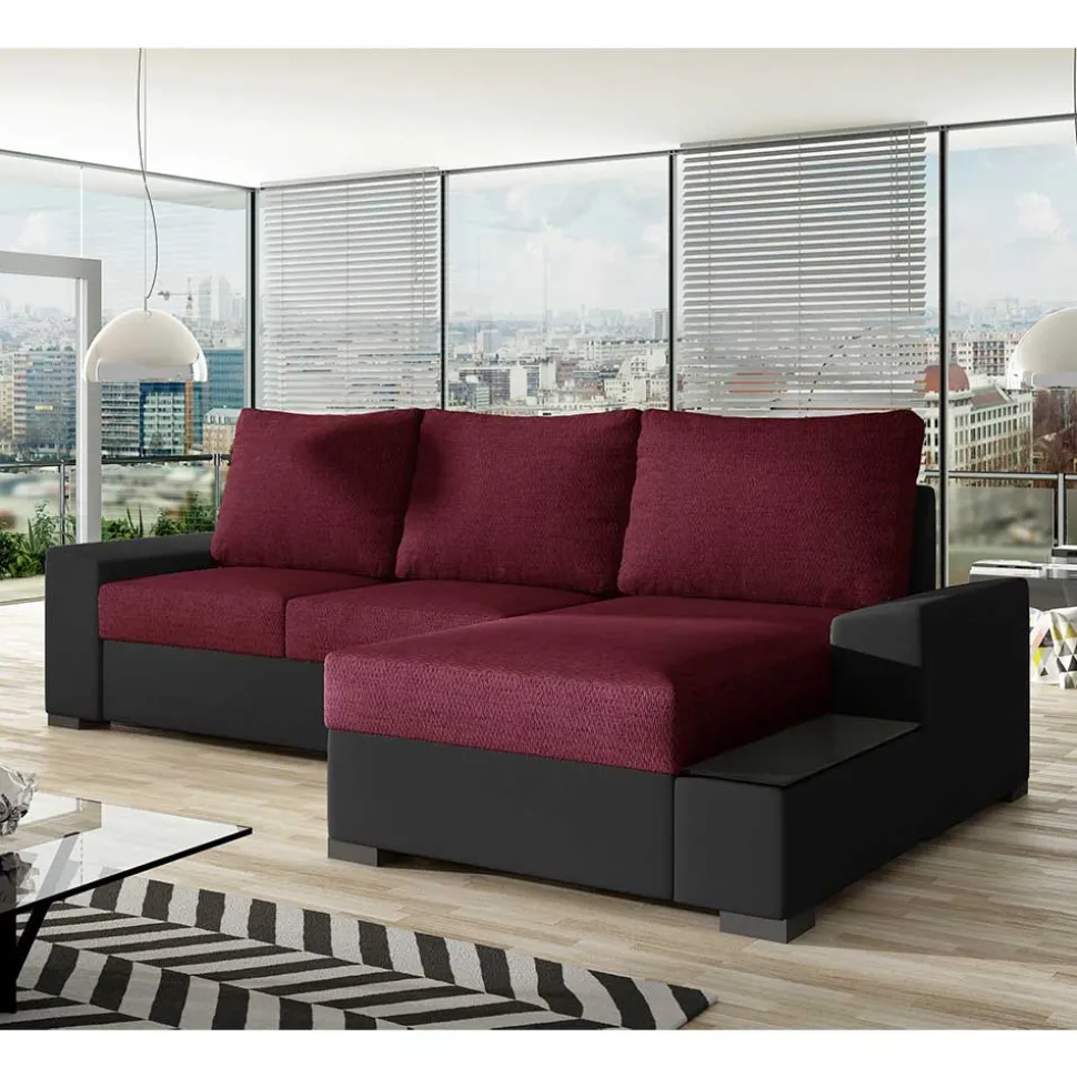Couchecke in Magenta und Schwarz - And