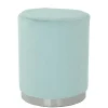 Couchhocker in Hellblau mit Silber - Lightning