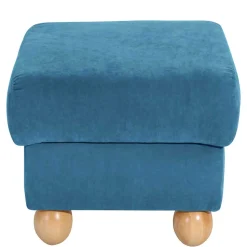 Couchhocker in Petrol Blau Velours - Lewis