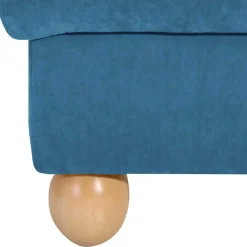 Couchhocker in Petrol Blau Velours - Lewis