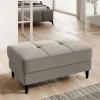 Couchhocker in Taupe mit Schwarz - Porticia