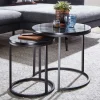 Couchtisch Set in Marmoroptik Schwarz - Melks (zweiteilig)