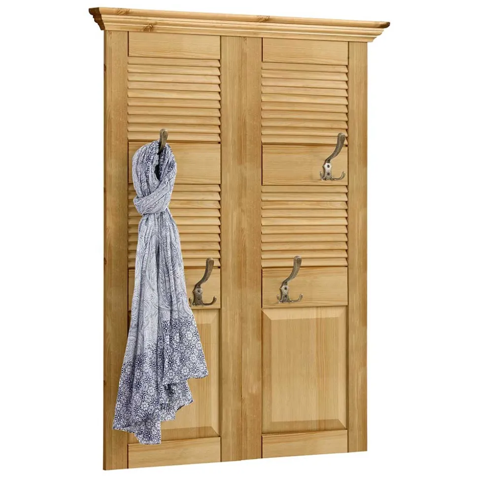 Country Style Wandgarderobe Paneel aus Kiefer - Zavieca