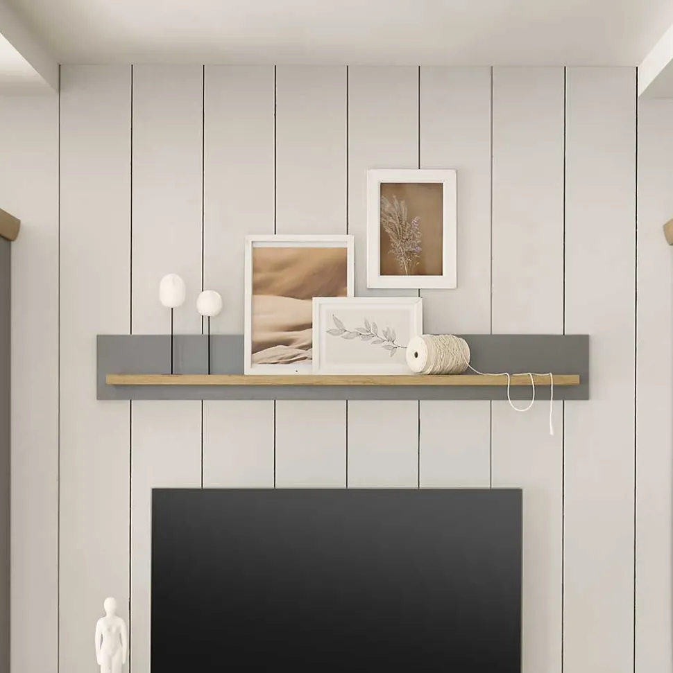Country Wandboard in Lichtgrau & Eiche Optik - Buleta