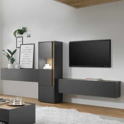 Design Anbauwand fürs Wohnzimmer - Ahilav (dreiteilig)