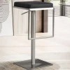 Design Barhocker in Schwarz und Silber - Hallein