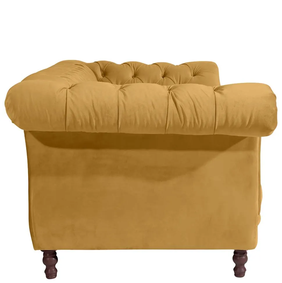 Design Barocksofa in Gelb Samtvelours - Alisho