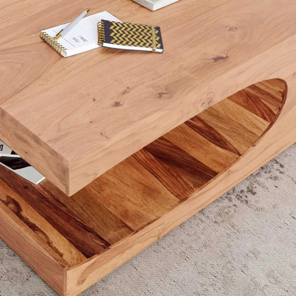 Design Couchtisch aus massivem Akazienholz - Drolivio