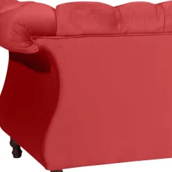 Design Dreisitzer aus Samtvelours in Rot - Rosanna