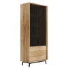 Design Eiche Schrank mit getönten Glastüren - Fabiella