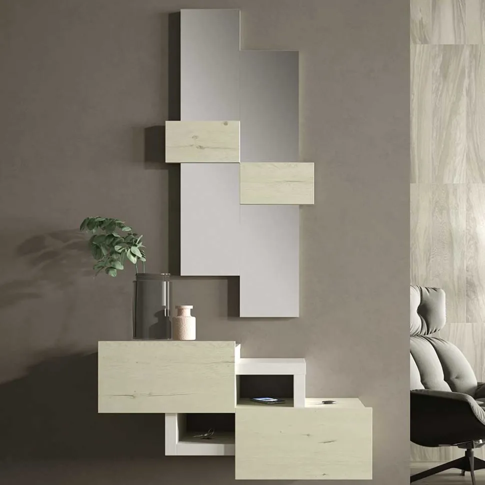 Design Flur Set in Cremefarben & Weiß - Timos (zweiteilig)