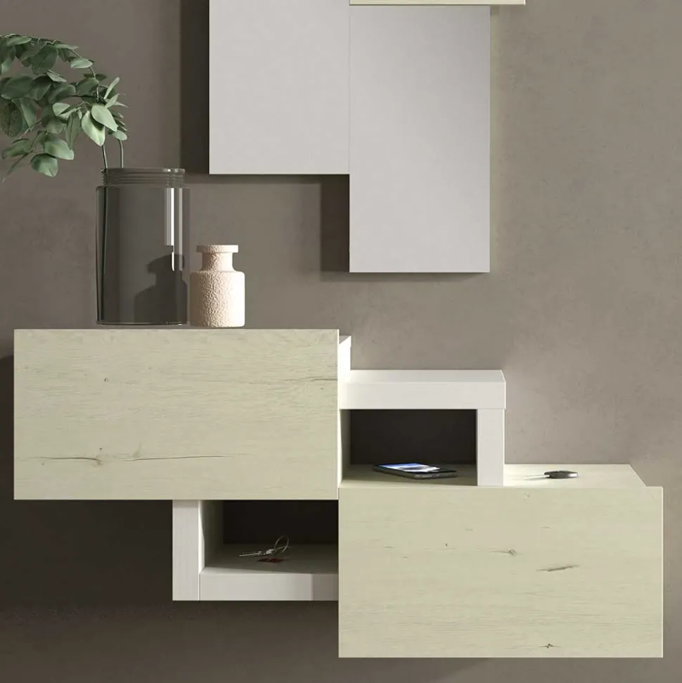 Design Flur Set in Cremefarben & Weiß - Timos (zweiteilig)