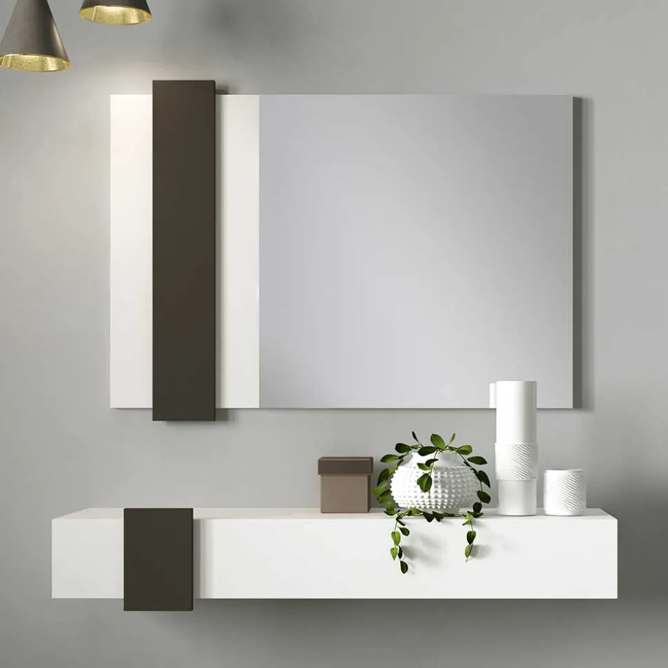 Design Flur Set in Weiß & Schwarz - Riguna (zweiteilig)