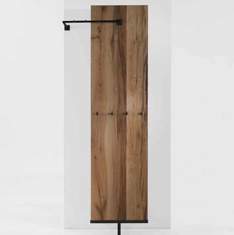 Design Garderobe aus Balkeneiche & Metall - Alsbetas