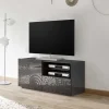 Design Hochglanz TV Element in Anthrazit - Ipatal