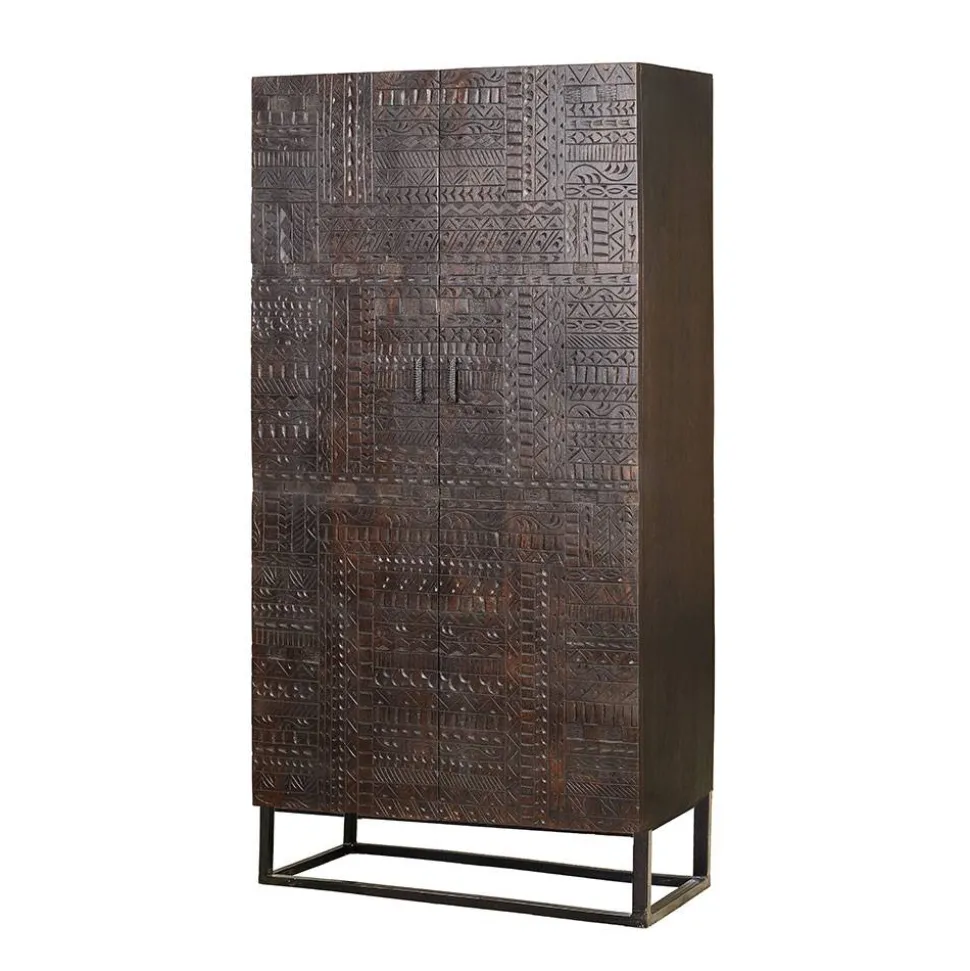 Design Kleiderschrank in Walnuss Braun - Solu
