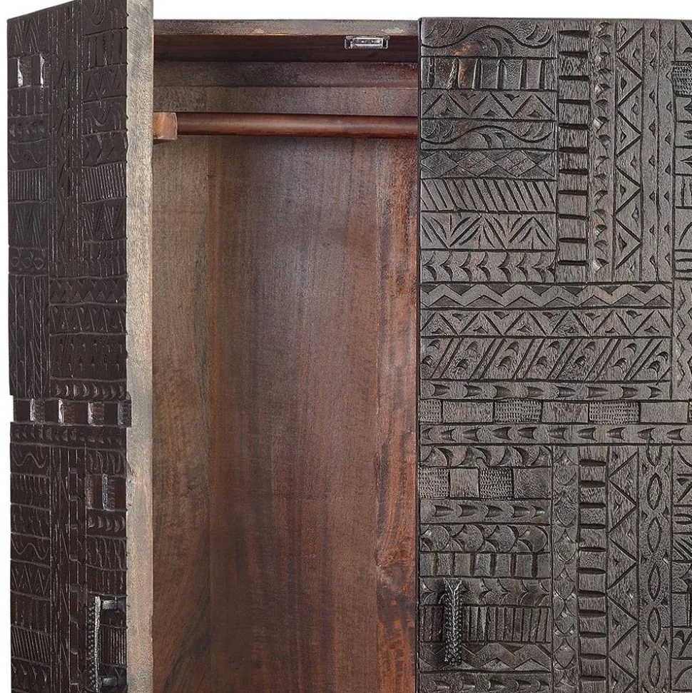 Design Kleiderschrank in Walnuss Braun - Solu