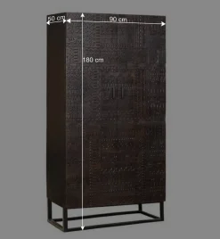 Design Kleiderschrank in Walnuss Braun - Solu