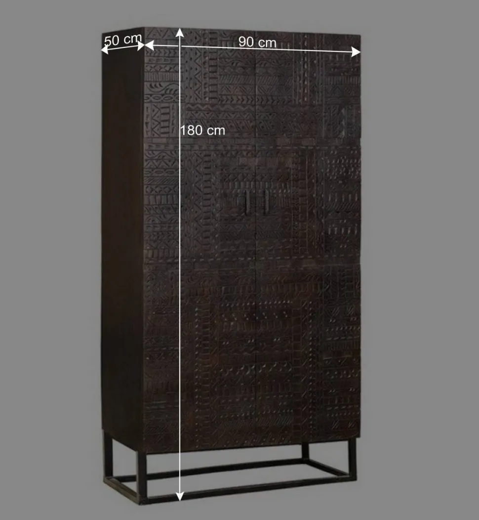 Design Kleiderschrank in Walnuss Braun - Solu