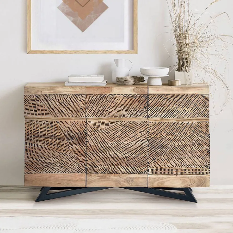 Design Kombi-Kommode aus Massivholz - Merlan