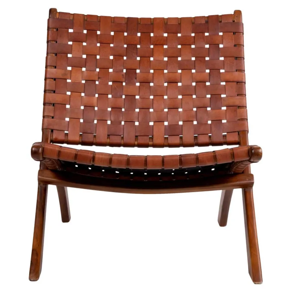 Design Lounge Stuhl aus Leder Geflecht - Maisu