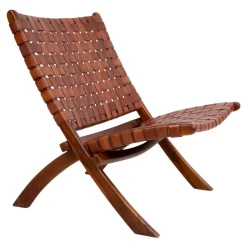 Design Lounge Stuhl aus Leder Geflecht - Maisu