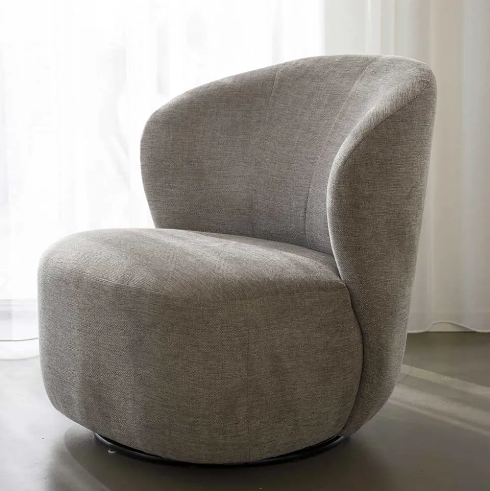 Design Polstersessel in Beige Stoff - Heavy