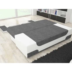 Design Schlafcouch aus Stoff und Kunstleder - Diadora