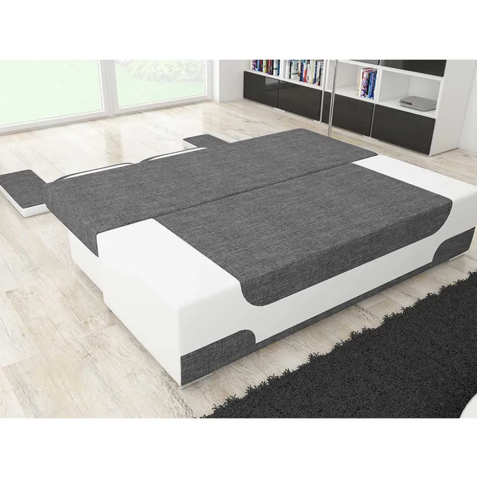 Design Schlafcouch aus Stoff und Kunstleder - Diadora