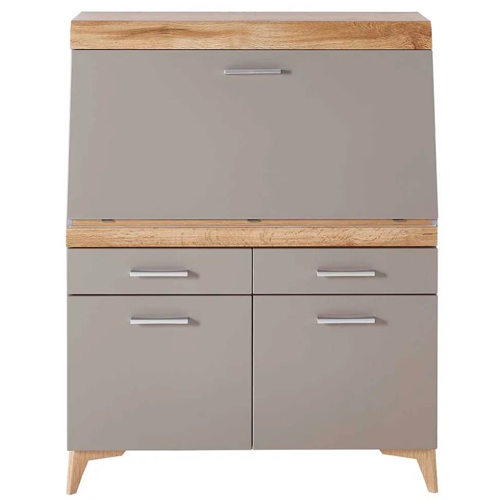 Design Sekretär in Grau & Eiche NB - Zella